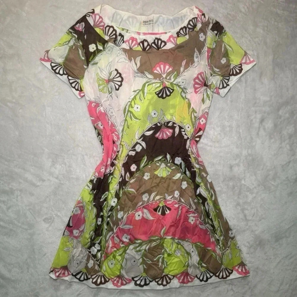 Vintage 1960s/70s Emilio Pucci 100% Silk Abstract AOP Retro MOD Dress - Picture 5 of 11